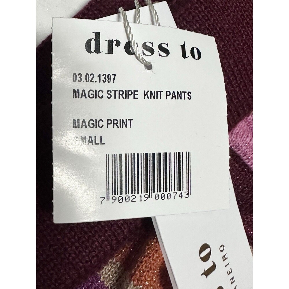 NEW DRESS TO Rio de Janeiro Womens Small Magic Stripe Metallic Knit Pants $190 - Picture 8 of 10